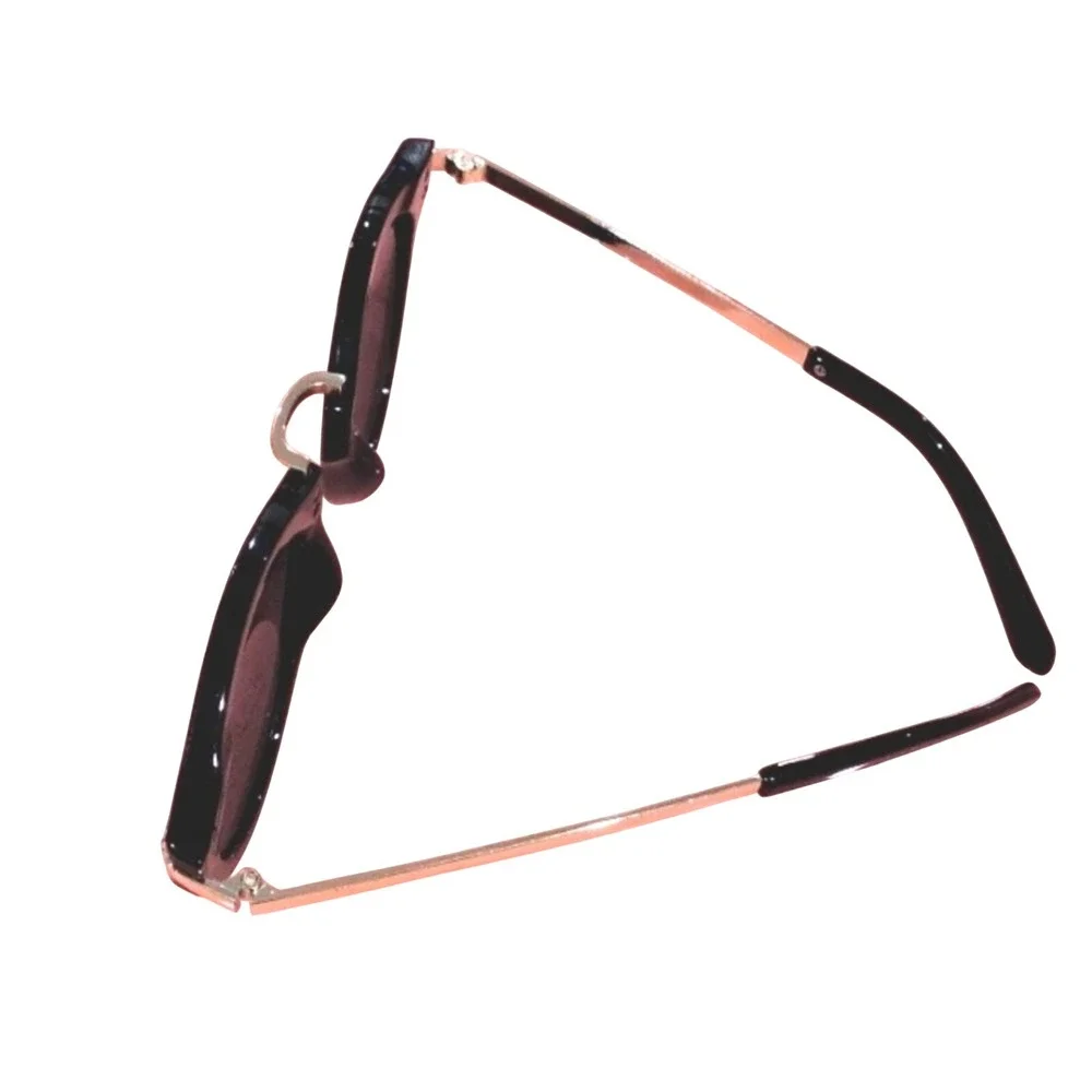 Round Sunglasses Celebrity Look Black‎ Gold Arrow Metal Sides City Chic Modern